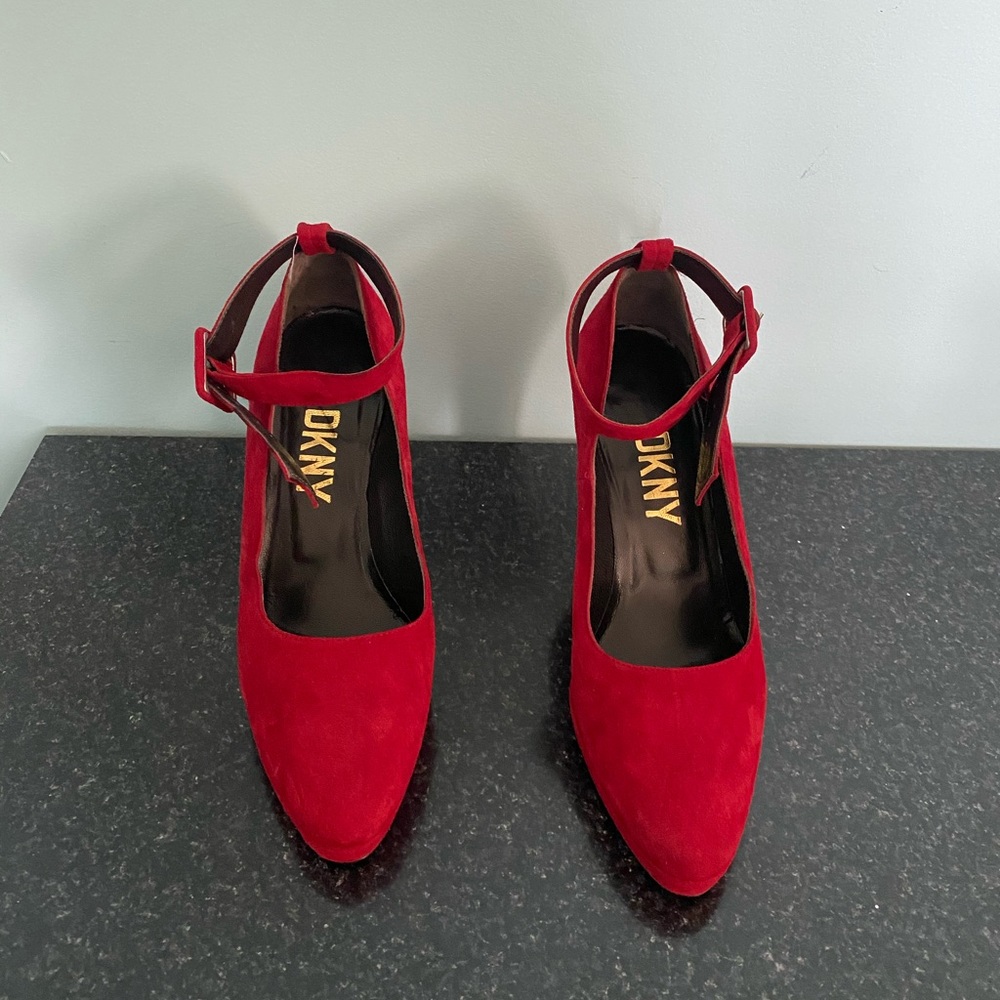 DKNY Red Mary Jane Heels size 6